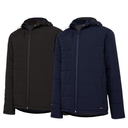KingGee Mens Puffer Jacket Storm Guard Waterproof Ripstop Hood Work K05010-KarWorkwear