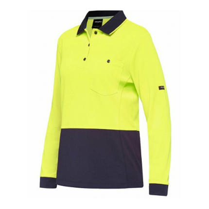 KingGee WorkCool Womens Spliced Polo L/S Comfort Work Safety Hyperfreeze K44730-KarWorkwear