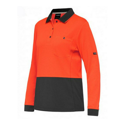 KingGee WorkCool Womens Spliced Polo L/S Comfort Work Safety Hyperfreeze K44730-KarWorkwear