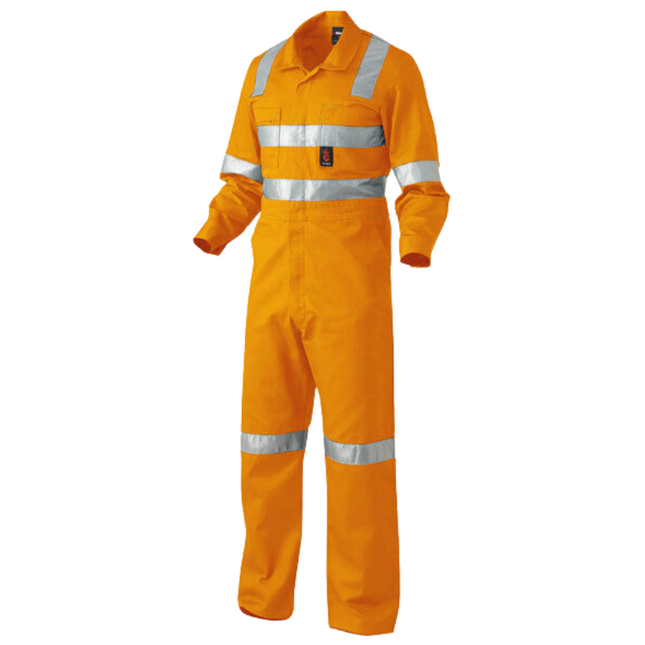 KingGee Mens Safety Overall X Pattern Tool Pocket H-Vis Cotton Drill Work K51015-KarWorkwear