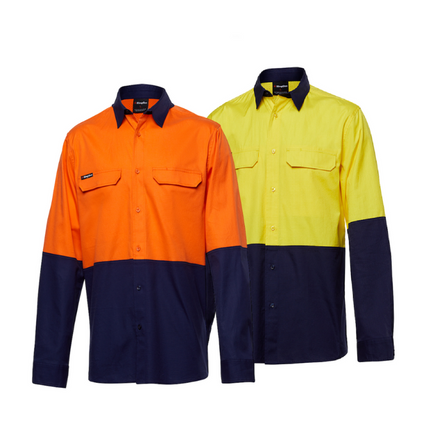KingGee Mens Workcool Pro Spliced Shirt Long Sleeve Ripstop Work Safety K54027-KarWorkwear