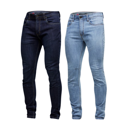 KingGee Mens Urban Coolmax Denim Slim Jeans Cotton Comfortable Gusset K13006-KarWorkwear