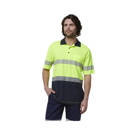 Hard Yakka Mens Work Safety Short Sleeve HI VIS Taped Polo Y19618-KarWorkwear