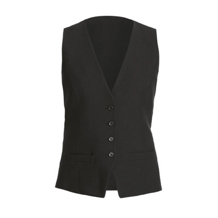 NNT Women Formal Helix Dry Poly Tailored Waistcoat Black Business Pockets CAT1DK-KarWorkwear