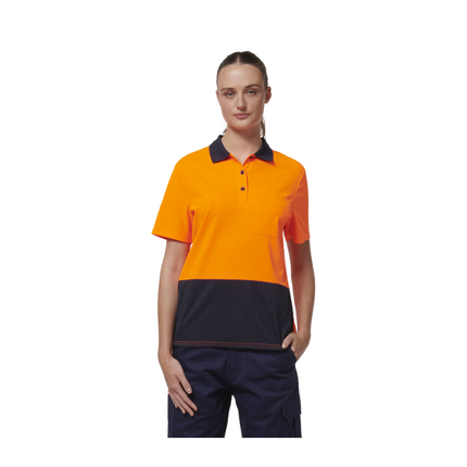 Hard Yakka Womens Safety Work Short Sleeve HI VIS Polo Y08601-KarWorkwear