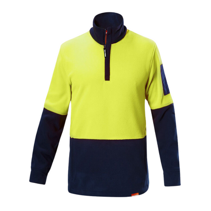Hard Yakka 4 Pack Mens Hi-Vis 2 Tone 1/4 Zip Brushed Comfy Fleece Jumper Y19330-KarWorkwear