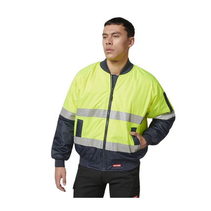 Hard Yakka Mens 2 Pack Core Hi Vis 2 Tone Taped Waterproof Bomber Jacket Y06675-KarWorkwear