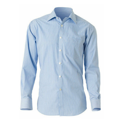 NNT Mens Cotton Shirt Business Stripe Long Sleeve Cutaway Collar Formal CATD1C-KarWorkwear