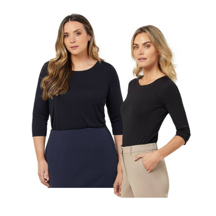 NNT Womens Matt Jersey Classic Soft Comfortable Boat Neck 3/4 Sleeve Top CATUSX-KarWorkwear