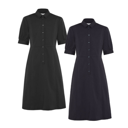 NNT Womens Avignon Shirt Dress Fit Flare Collared Elbow Length Cotton CAT69K-KarWorkwear