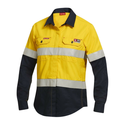 Womens Hard Yakka Protect Hi-Vis Flame Resistant Long Sleeve Work Shirt Y04050-KarWorkwear