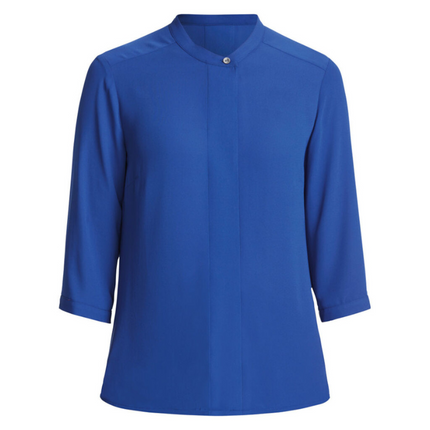 NNT Womens Anti Stain Georgette 3/4 Sleeve Blouse Mandarin Collar Classic CATU5W-KarWorkwear