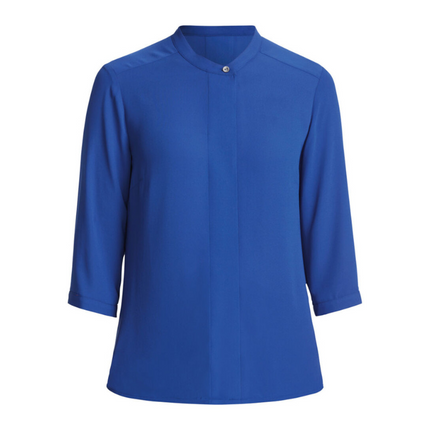 NNT Womens Anti Stain Georgette 3/4 Sleeve Blouse Mandarin Collar Classic CATU5W-KarWorkwear