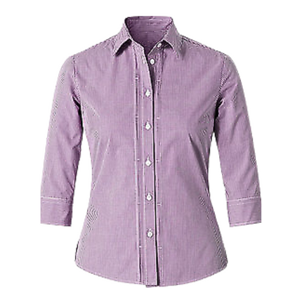 NNT Mens Gingham 3/4 SLV Tuck Shirt Pleated Button Collared Sleeve CAT9Q9-KarWorkwear