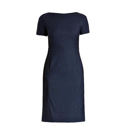 NNT Womens Crepe Stretch S/S Dress Scoope Neckline Black Dress CAT62U-KarWorkwear