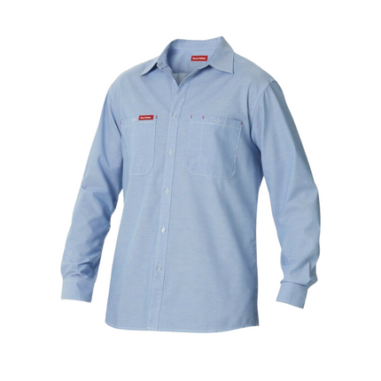 Hard Yakka Foundations Chambray Long Sleeve Work Office Collar Shirt Y07338-KarWorkwear