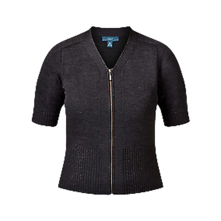 NNT Womens Pure Wool S/S Rib Trim Cardigan Short Sleeve Knit CAT5B4-KarWorkwear