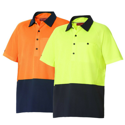 Mens Hard Yakka Koolgear Hi-Vis 2 Toned Short Sleeve Work Polo Shirt Y11396-KarWorkwear