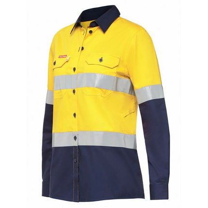 Womens Hard Yakka Hi-Vis Work Shirt KoolGear Vented Taped Tapered Y08220-KarWorkwear