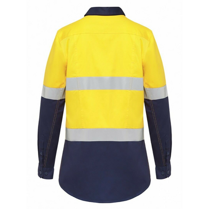 Womens Hard Yakka Hi-Vis Work Shirt KoolGear Vented Taped Tapered Y08220-KarWorkwear
