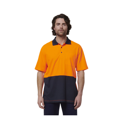 Hard Yakka Mens Safety Work Short Sleeve HI VIS Polo Y19616-KarWorkwear