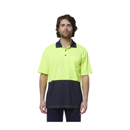 Hard Yakka Mens Safety Work Short Sleeve HI VIS Polo Y19616-KarWorkwear