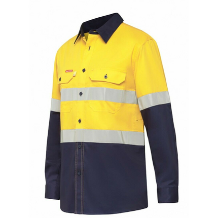 Hard Yakka Koolgear Long Sleeve Work Shirt Hi-Vis Taped Lightweight Y07740-KarWorkwear