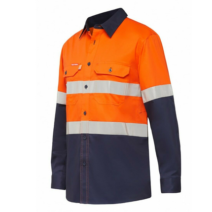Hard Yakka Koolgear Long Sleeve Work Shirt Hi-Vis Taped Lightweight Y07740-KarWorkwear
