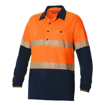 Hard Yakka Koolgear Hi-Vis 2 Tone Vented Tape Long Sleeve Work Shirt Y11379-KarWorkwear