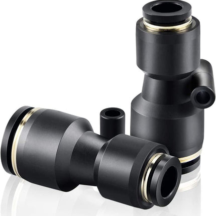 Black Straight 1/2 Inch Tube OD Push to Connect Tube Fittings Push Lock PU-1/2 (Pack of 2)