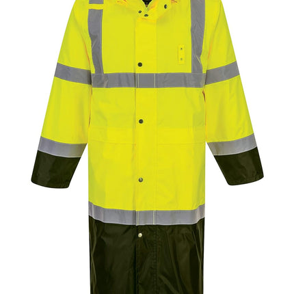 Hi-Vis Contrast Raincoat 48 - UH446, Yellow/Black, XXL