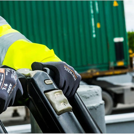 A350 Grip Work Gloves - Lightweight Nitrile Foam Dermiflex Safety Gloves Black