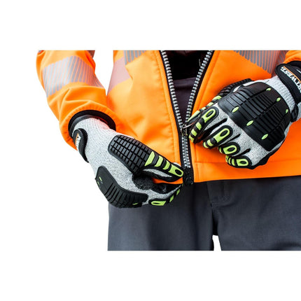 A722 anti Impact Safety Work Gloves - Cut Resistant and Impact Reducing Protective Gloves Gray/Black Grey/Black, Large