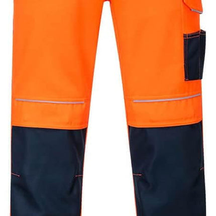 PW340 Hi Vis Work Trousers High Visibility Safety Pants with Durable Polycotton and Kneepad Pockets