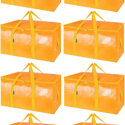 8-Pack Oversized Moving Bags with Reinforced Handles, Heavy-Duty Storage Tote for Clothes, Moving Supplies (Black, 8-Pack)