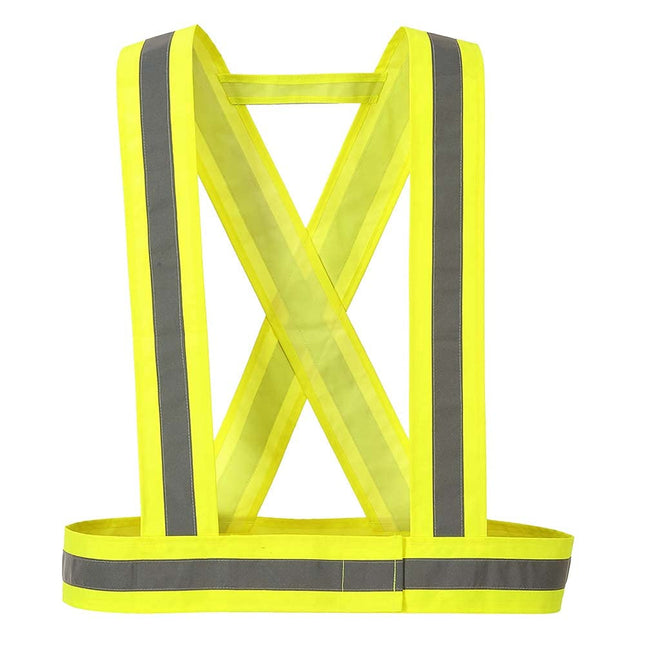 Hi-Vis Strap Visibility Reflective Safety Security Work Suspender Yellow