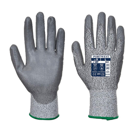 MR Cut PU Palm Glove Safety Work Wear Protective Gloves Resistant Coated ANSI 105, Medium