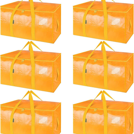 8-Pack Oversized Moving Bags with Reinforced Handles, Heavy-Duty Storage Tote for Clothes, Moving Supplies (Black, 8-Pack)