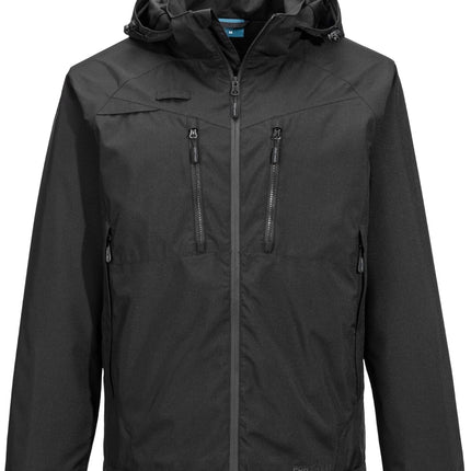 DX463 Men'S DX4 Waterproof Rain Jacket Hooded with Pockets All Black, 3X-Large