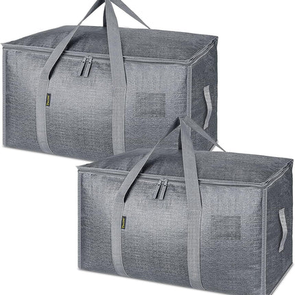 8-Pack Oversized Moving Bags with Reinforced Handles, Heavy-Duty Storage Tote for Clothes, Moving Supplies (Black, 8-Pack)
