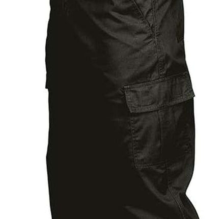 C701 Workwear Cargo Pants in Protective Polycotton with 6 Pockets, Black, 34T