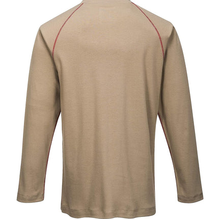 FR01 Bizflame Flame Resistant Crew Neck Sweatshirt Khaki, Large