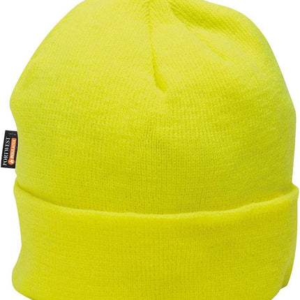 Hi-Vis Insulatex Knit Cap Knitted Winter Work Warm Hat Outdoor Head Beanie Wear, Yellow