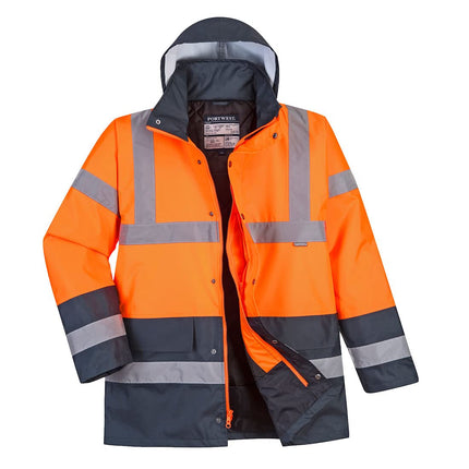 Hi-Vis Contrast Traffic Jacket - US467, Orange/Navy, 6XL