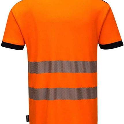 PW3 Hi-Vis Polo Shirt S/S - T180, Yellow/Black, Medium