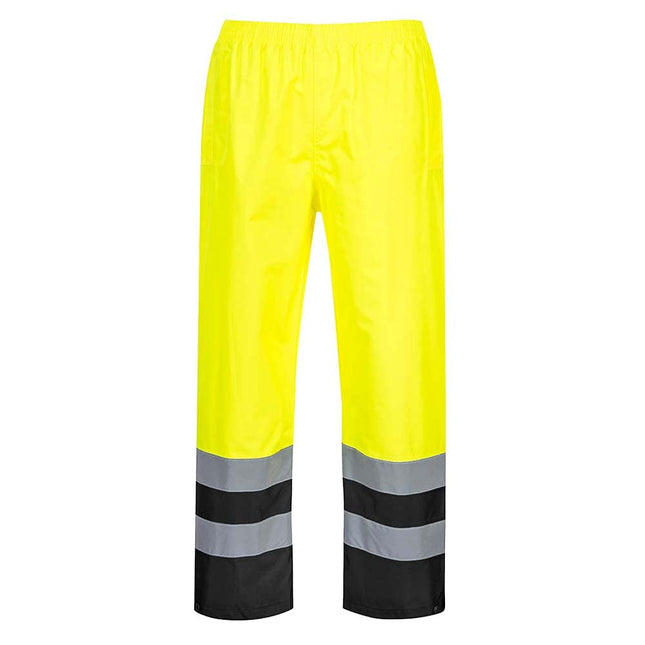 S486 Hi-Vis Lightweight Waterproof Two Tone Traffic Pants Yellow/Black, 6X-Large