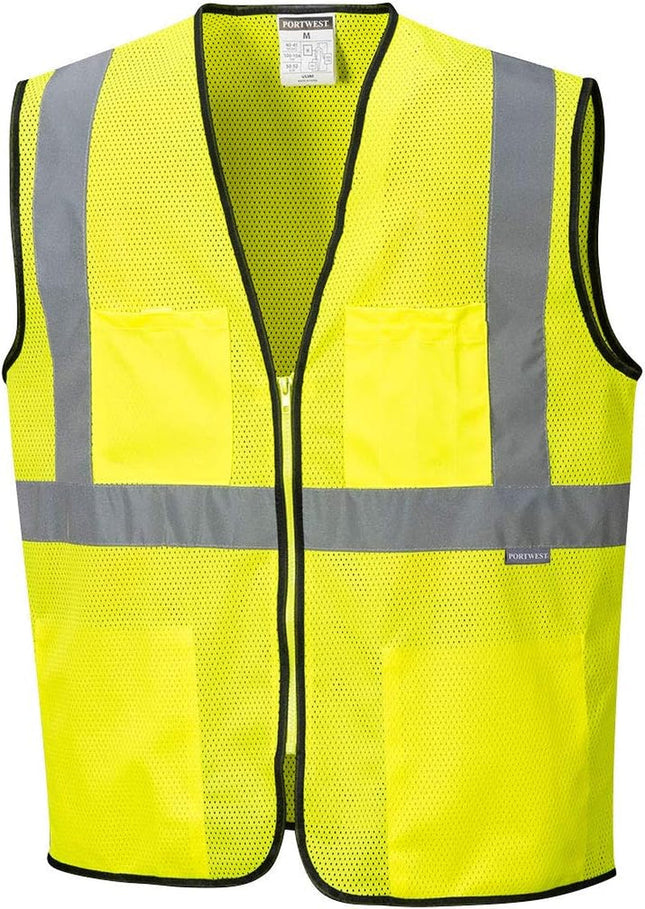 Tampa Mesh Vest Visibility Reflective Safety Security Work Top ANSI 2