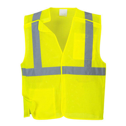 Economy Mesh Break-Away Vest Visibility Reflective Safety Security Work Top ANSI 2, X Large
