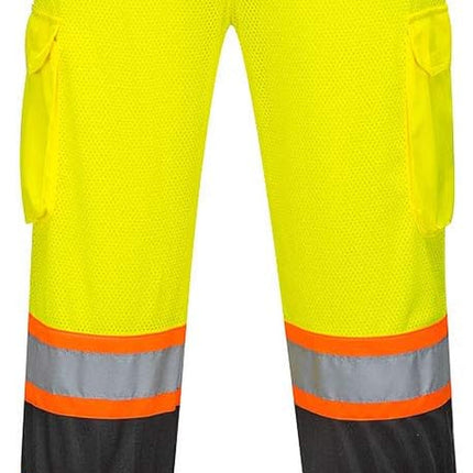 US388 High Visibility Two-Tone Reflective Lightweight Mesh over Pants Hi Vis Cargo Safety Work Pants