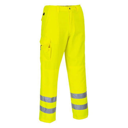 E046 Mens Reflective Hi-Vis Cargo Pants Yellow Tall, X-Large-KarWorkwear